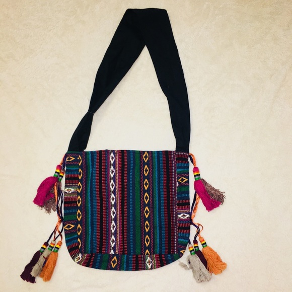 Handbags - Embroidered/Patchwork Boho Canvas Shoulder Bag